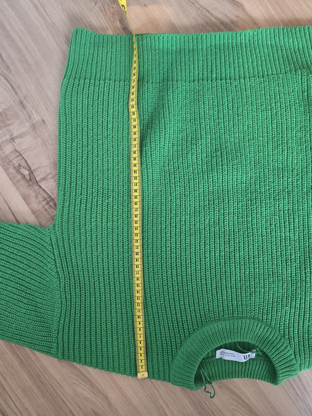 ZARA Green Crewneck Ribbed Knit Women's Sweater - Picture 4 of 6